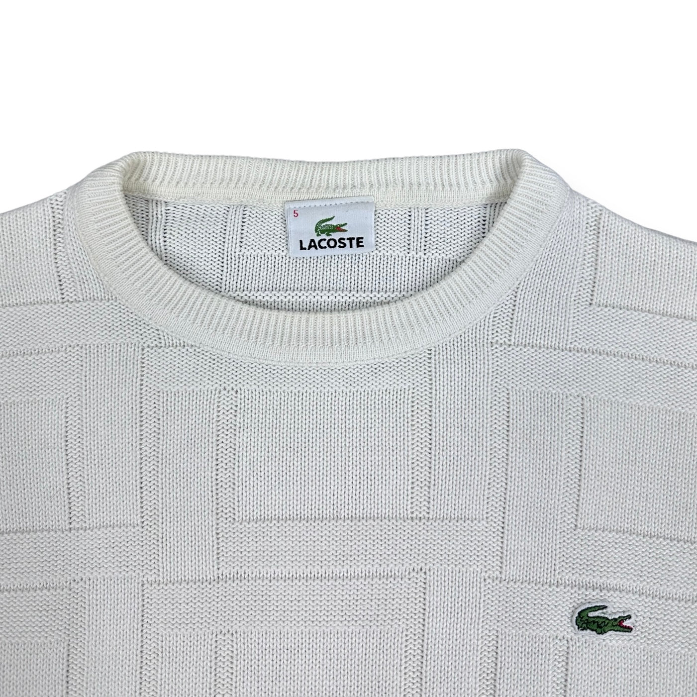 Lacoste Vintage white knit Sweatshirt