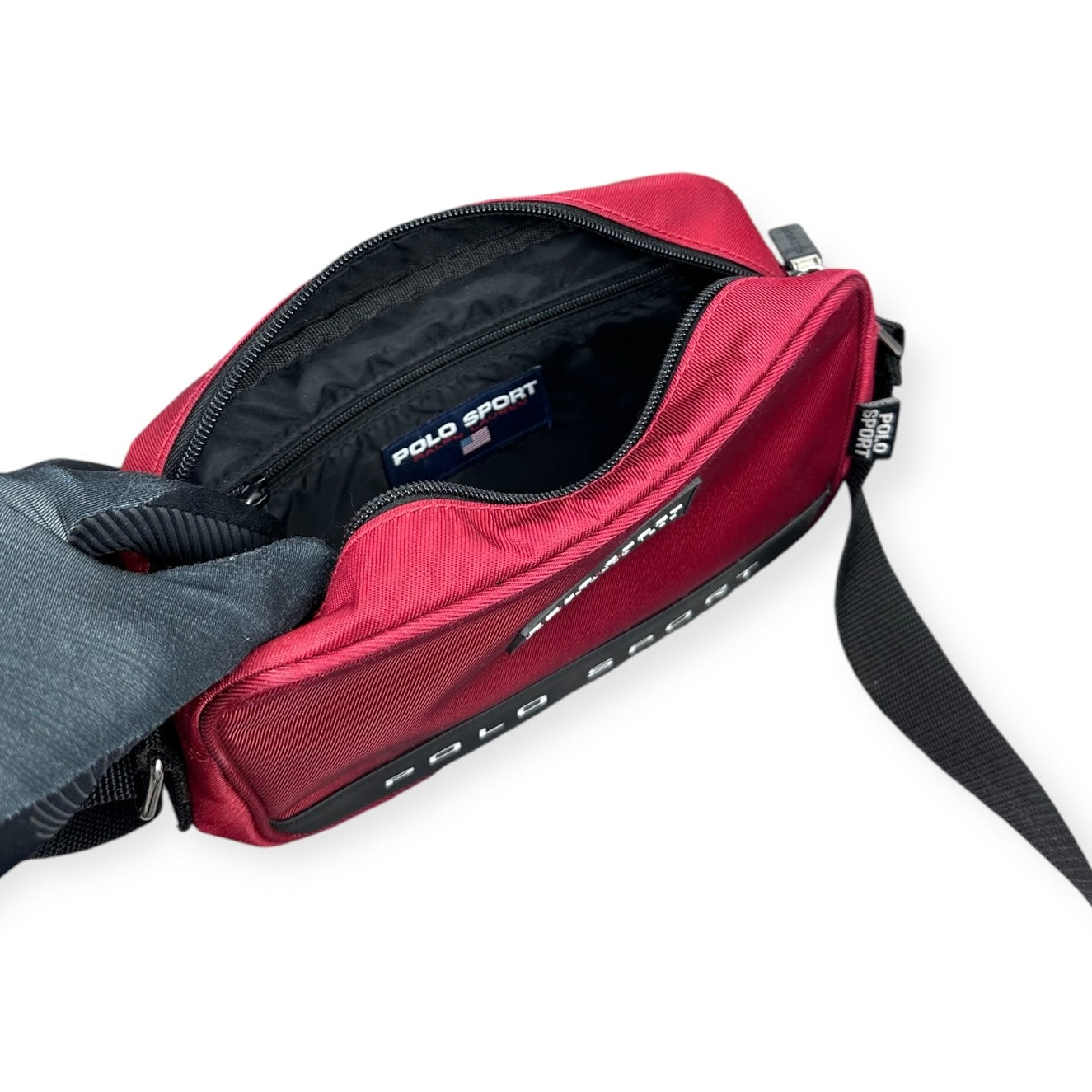 Polo Sport Ralph Lauren Vintage burgundy red Messenger Bag