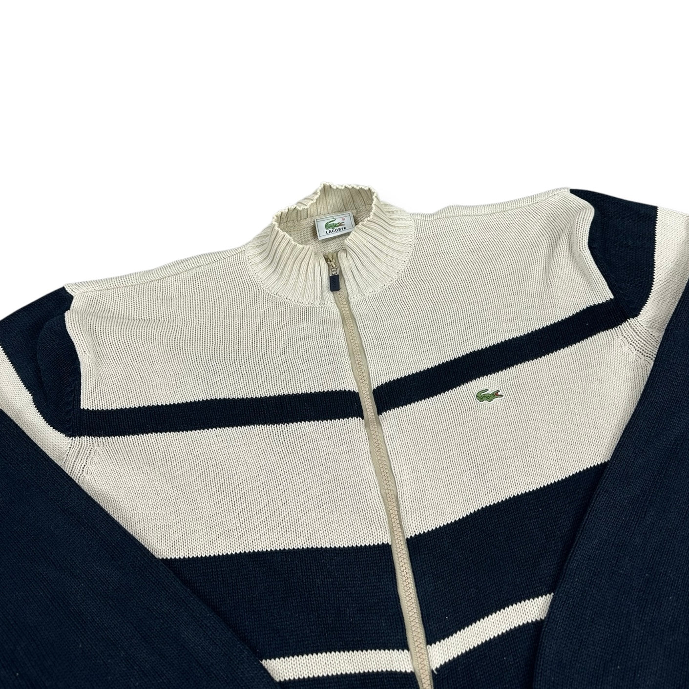 Lacoste Vintage beige knit Sweatjacket