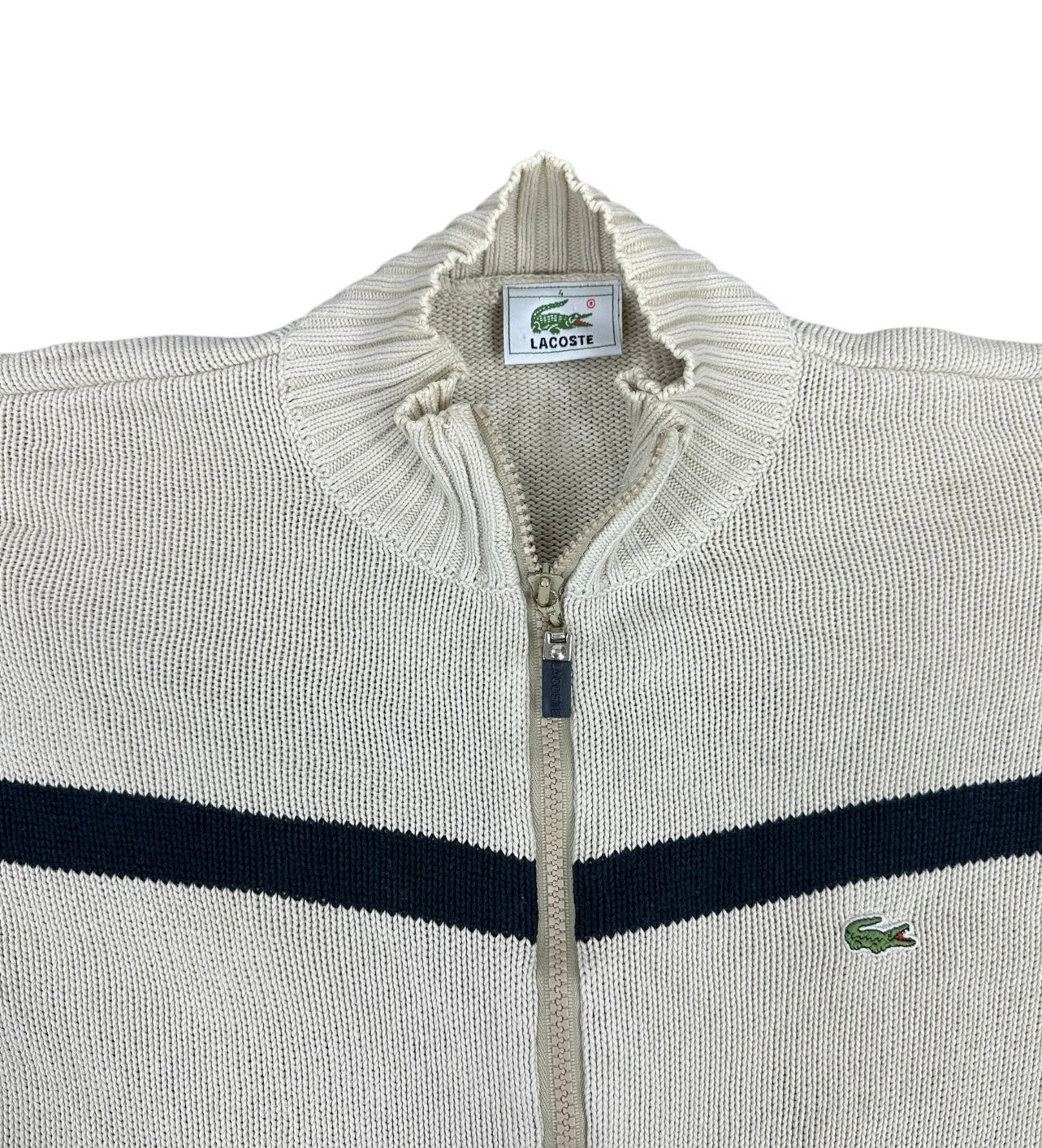 Lacoste Vintage beige knit Sweatjacket