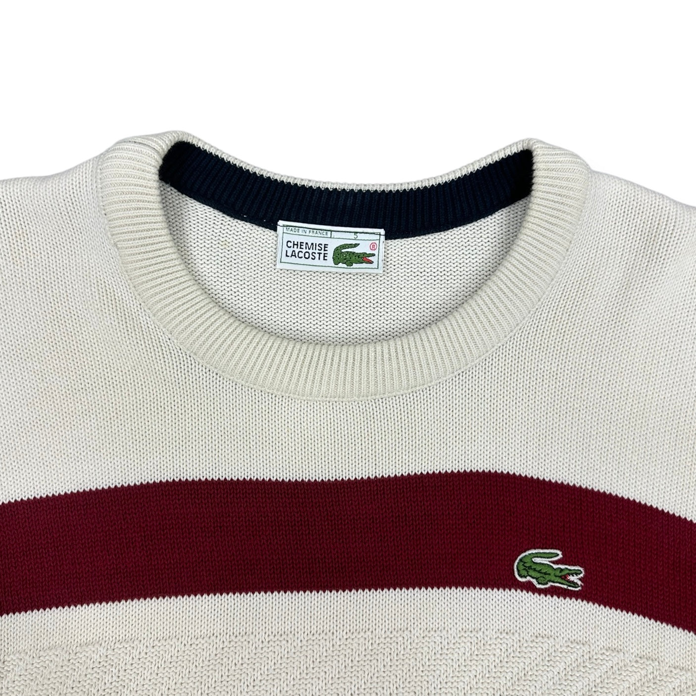 Lacoste Vintage creme knit Sweatshirt