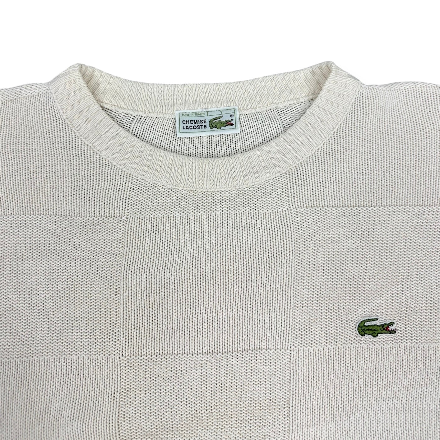 Lacoste Vintage creme knit Sweatshirt