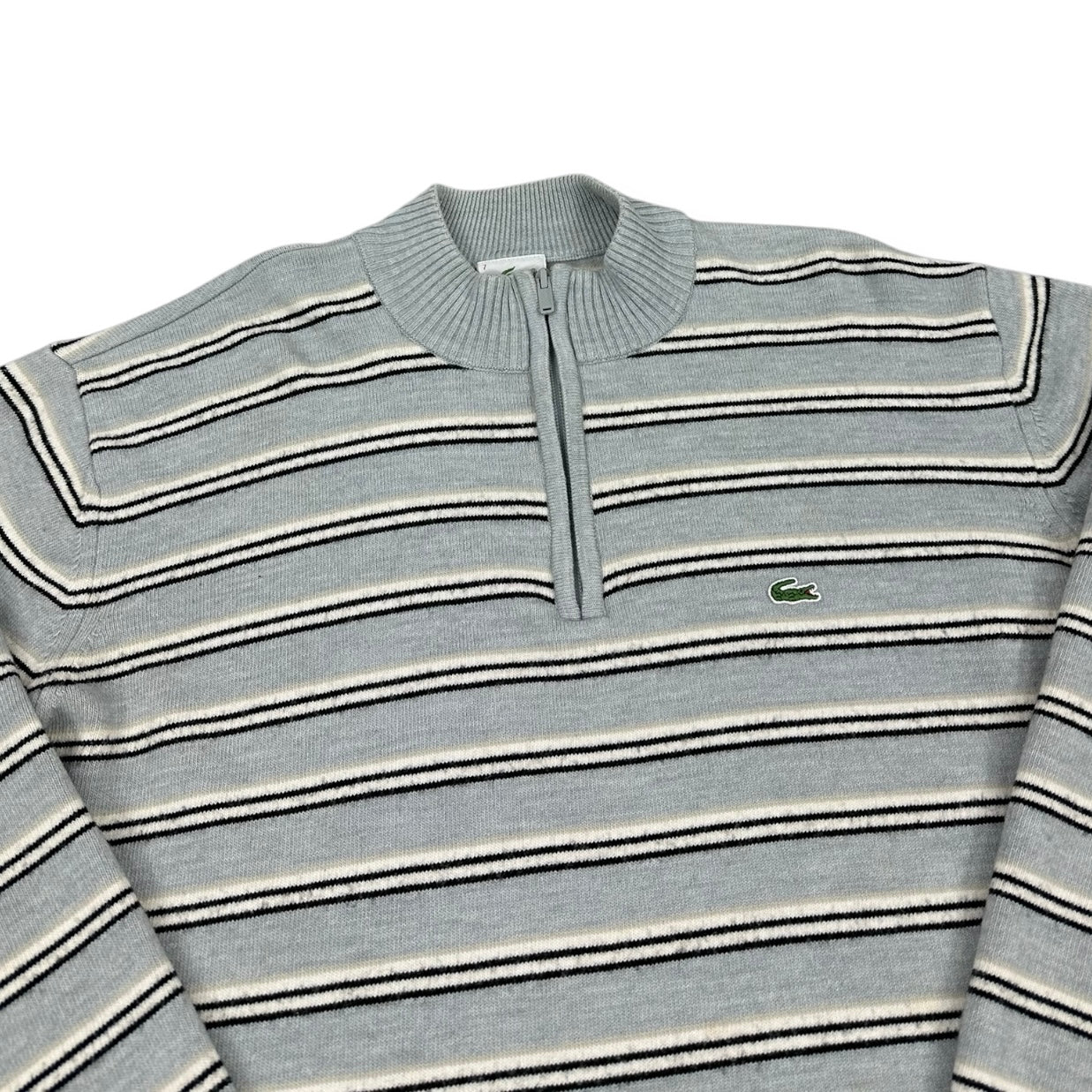 Lacoste Vintage grey half zip Sweatshirt