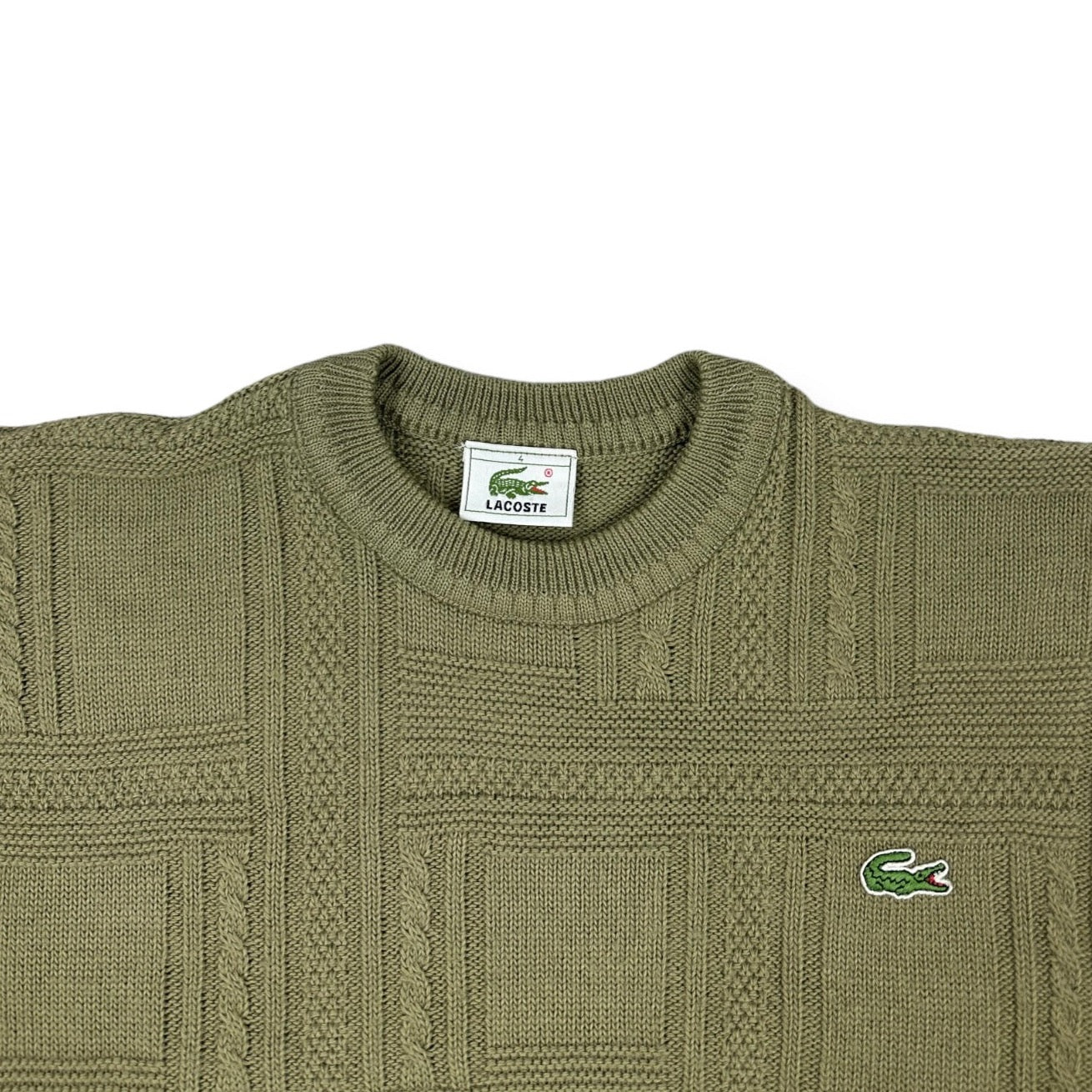 Lacoste Vintage khaki knit Sweatshirt