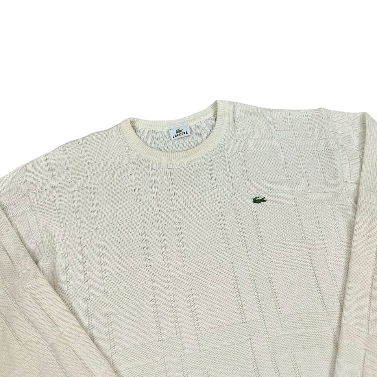 Lacoste Vintage white knit Sweatshirt