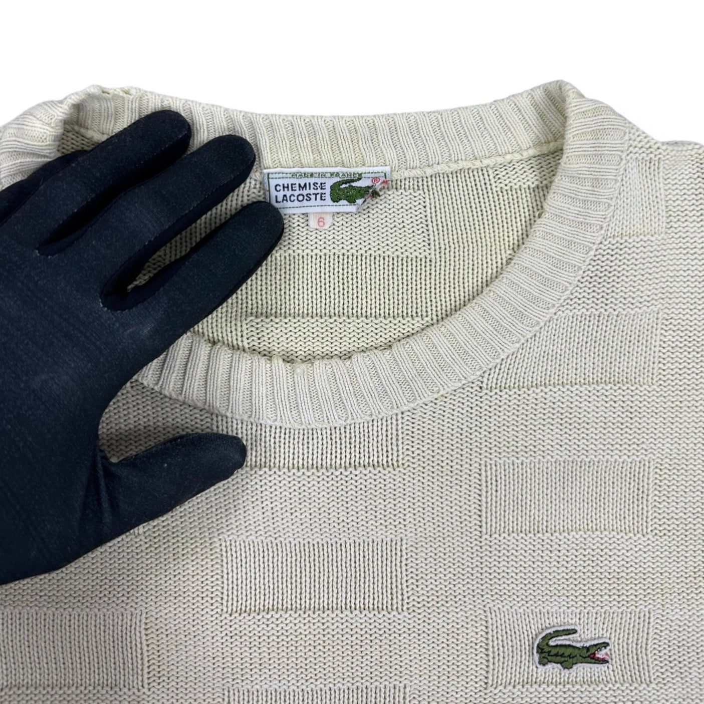 Lacoste Vintage creme knit Sweatshirt