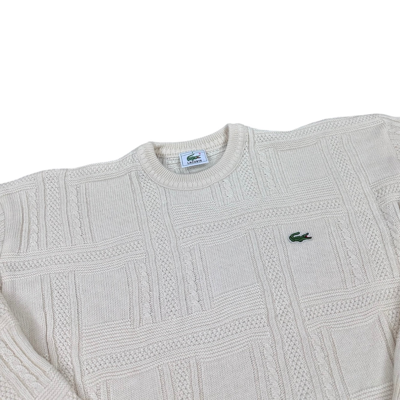 Lacoste Vintage creme knit Sweatshirt