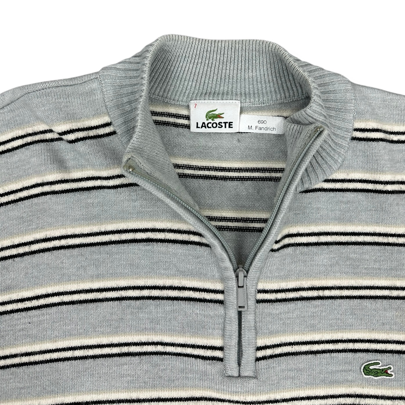 Lacoste Vintage grey half zip Sweatshirt