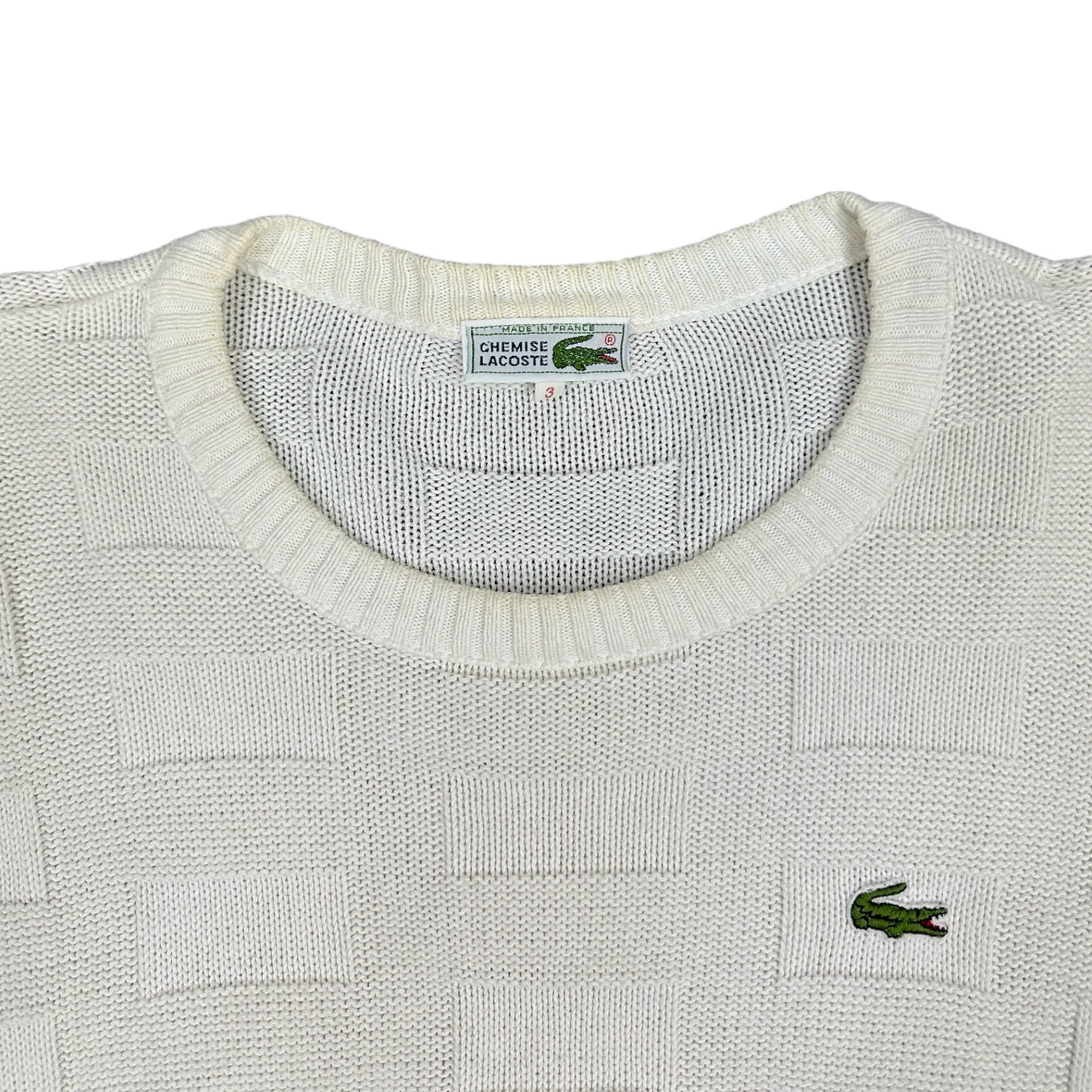 Lacoste Vintage creme knit Sweatshirt