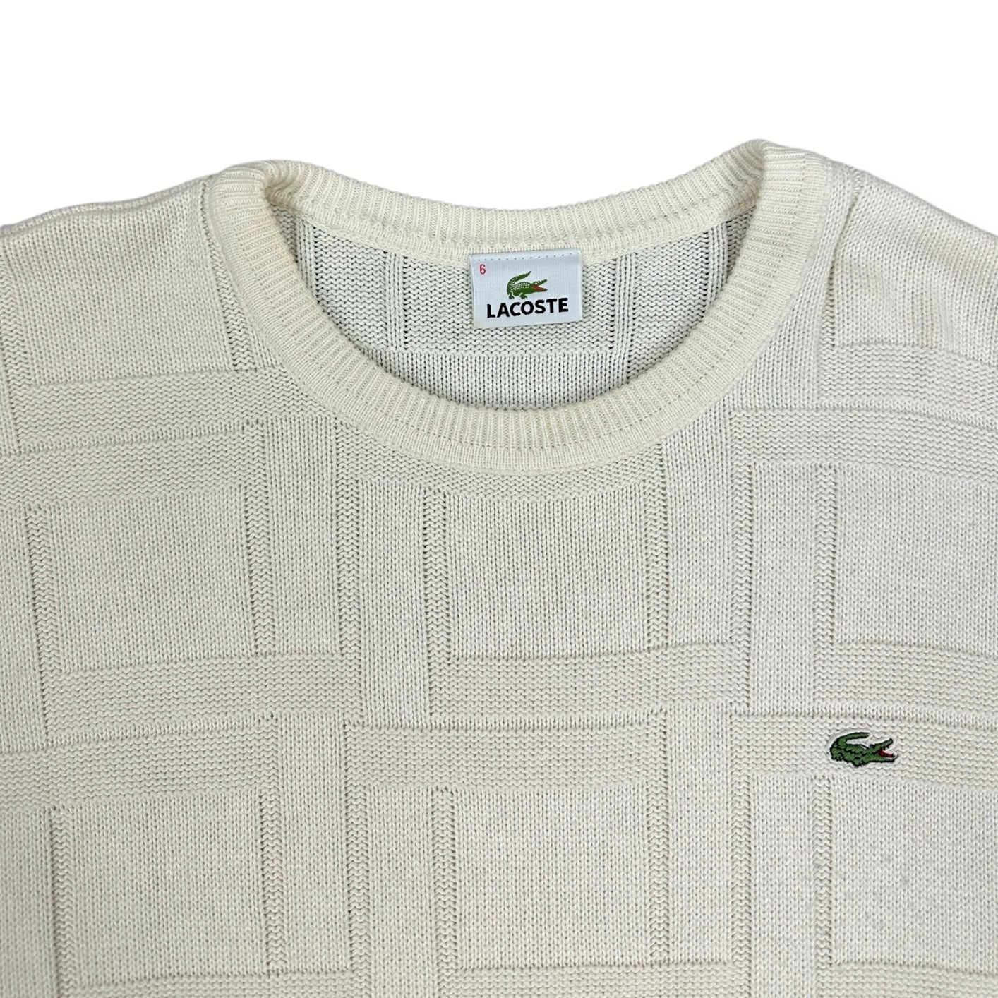 Lacoste Vintage white knit Sweatshirt