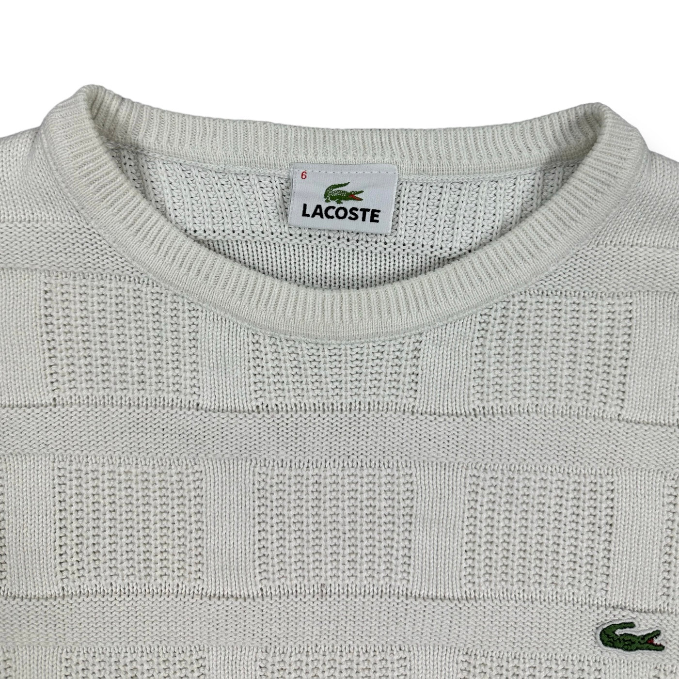 Lacoste Vintage white knit Sweatshirt