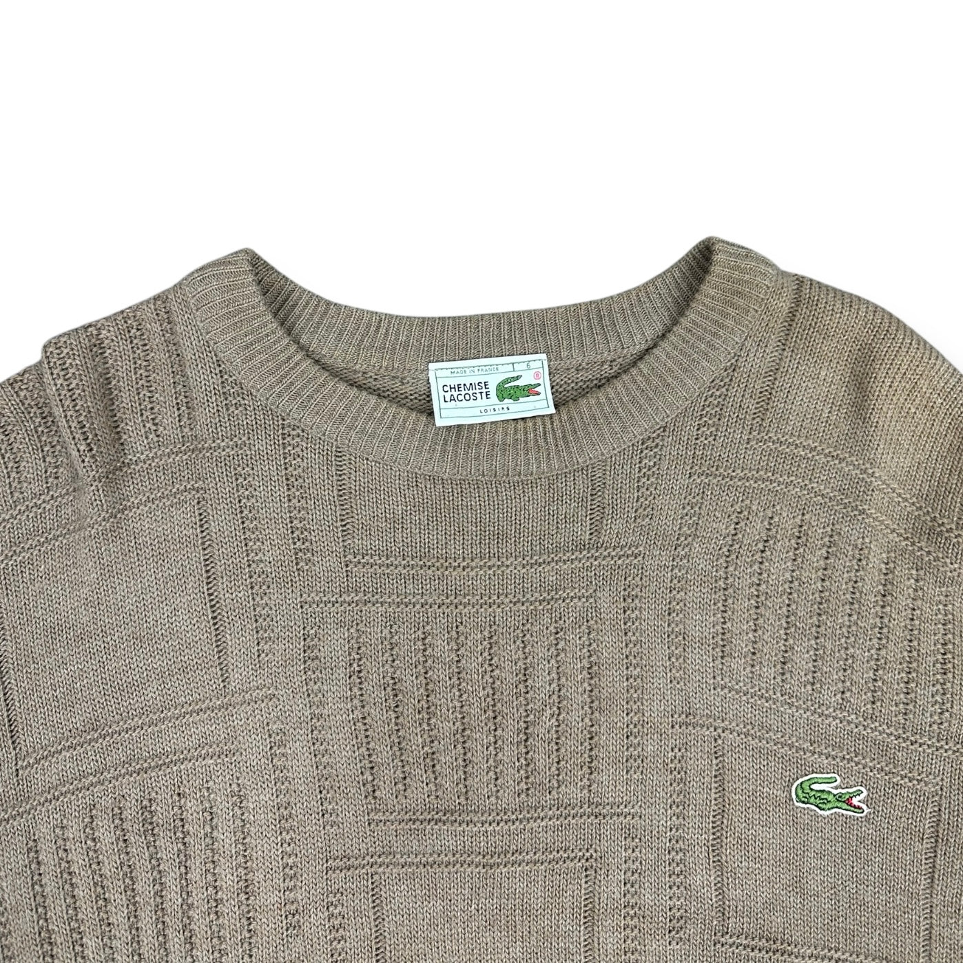 Lacoste Vintage khaki knit Sweatshirt