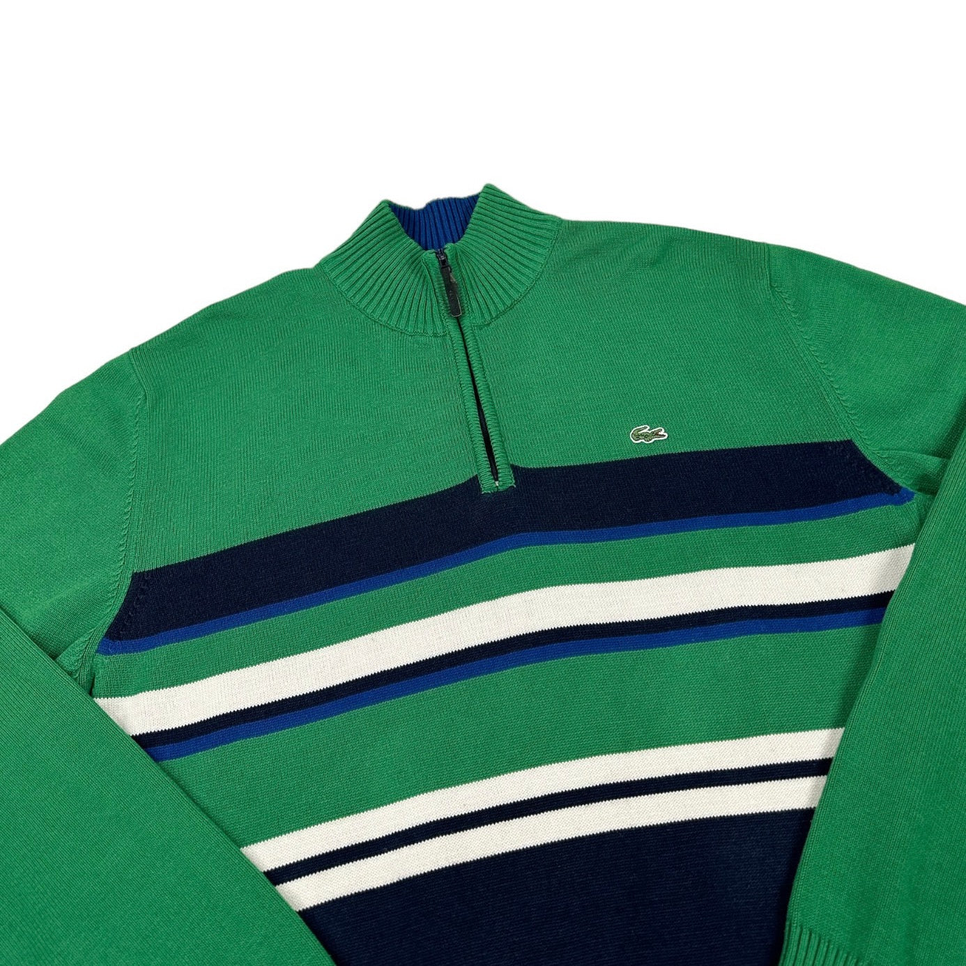 Lacoste Vintage green half zip knit Sweatshirt