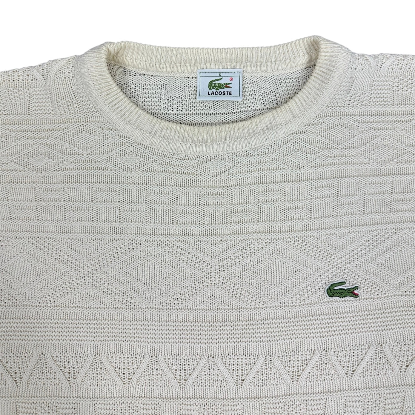 Lacoste Vintage creme knit Sweatshirt