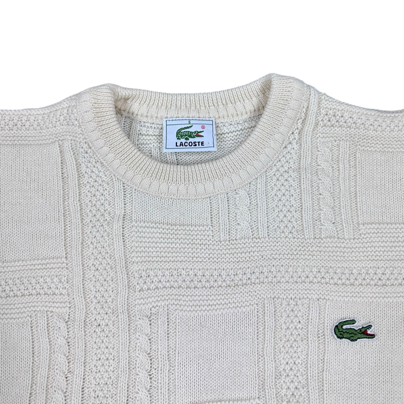 Lacoste Vintage creme knit Sweatshirt