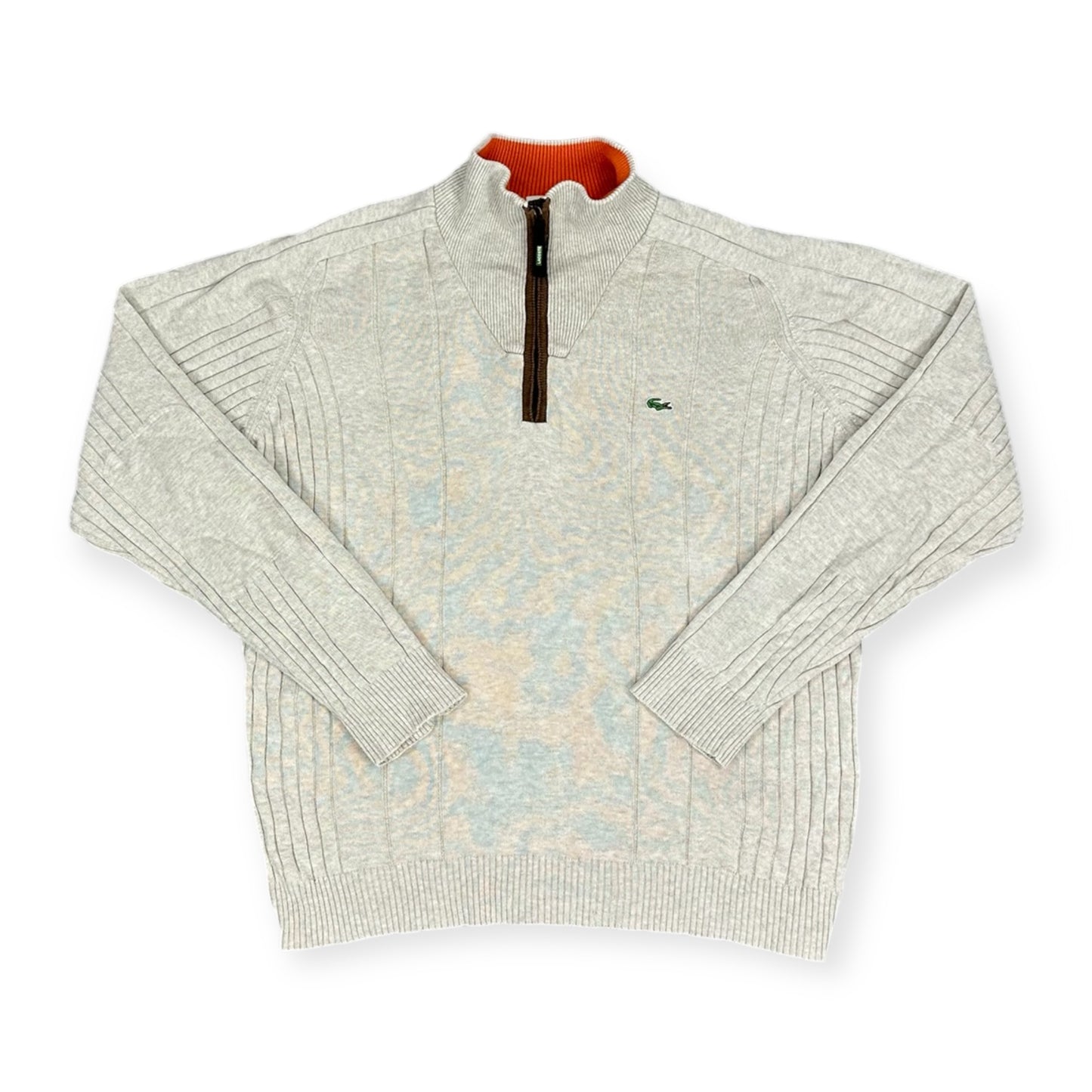 Lacoste Vintage beige half zip knit Sweatshirt