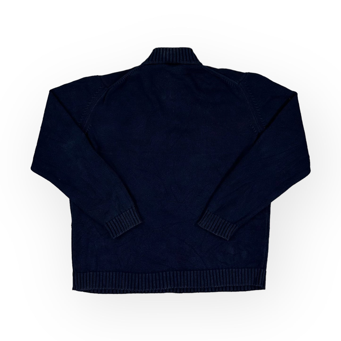 Lacoste Vintage navy blue knit half zip Sweatshirt