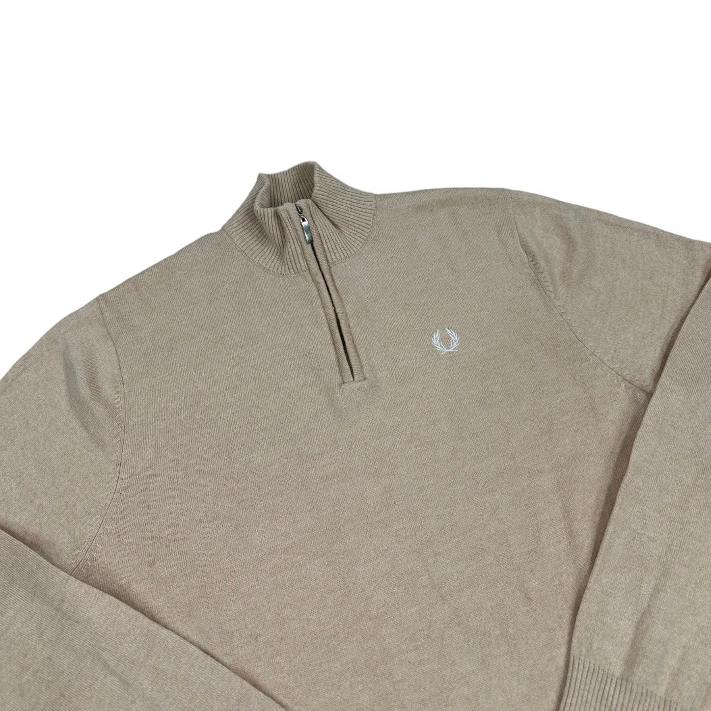 Fred Perry Vintage sand-coloured half zip Sweatshirt