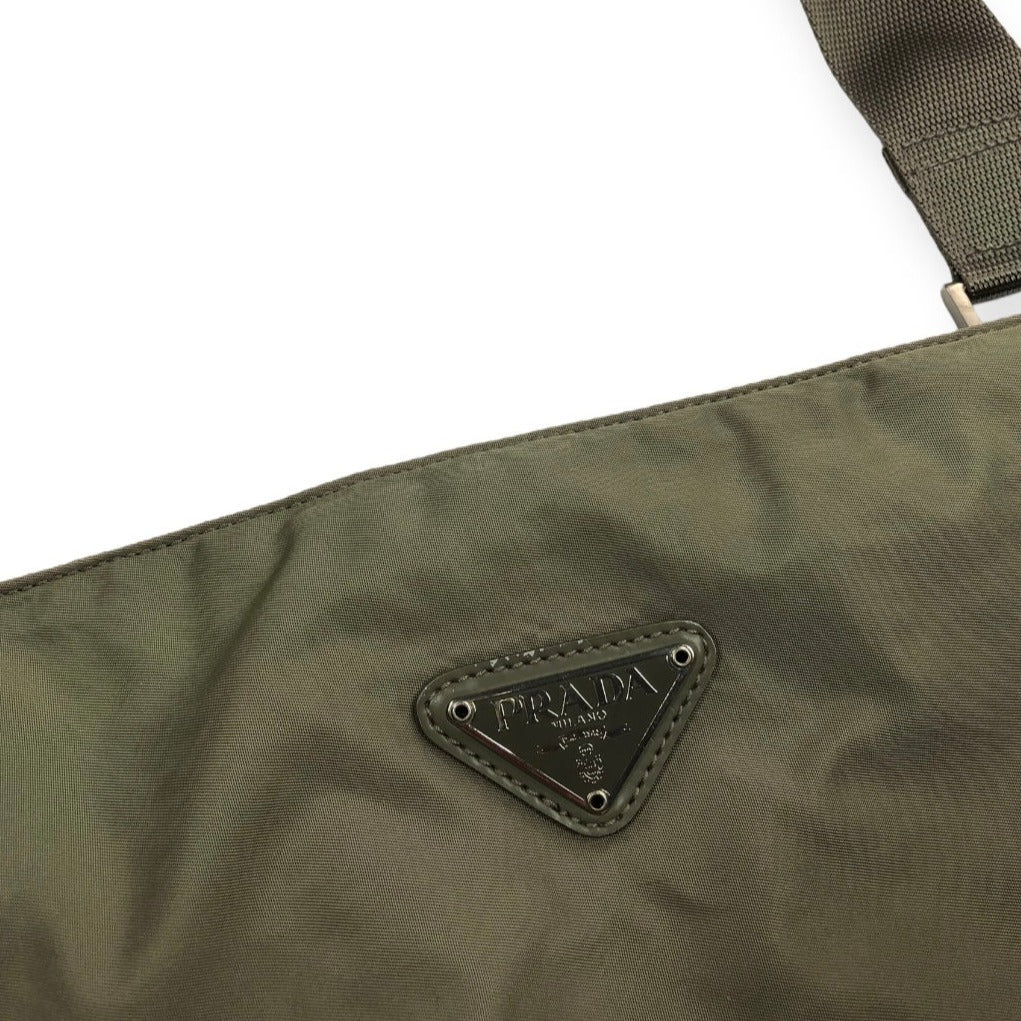 Prada Khaki Army Green Pattina Sport Messenge Bag